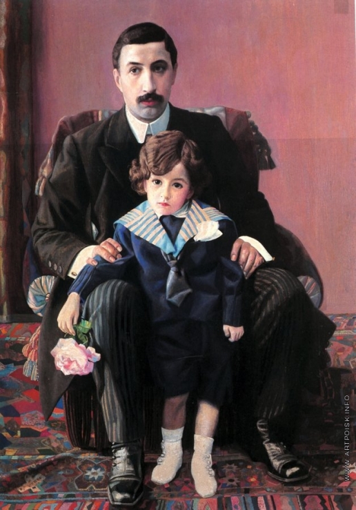 Филонов П. Н. Портрет А.Ф. Азибера с сыном