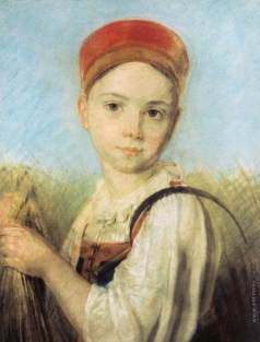 Венецианов А. Г. Крестьянская девушка с серпом во ржи