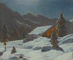 Шультце И. Ф. Зимний пейзаж в лунном свете