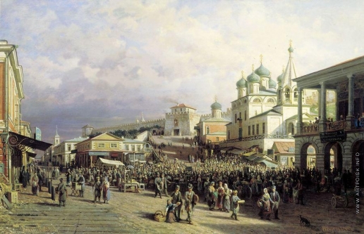 Верещагин П. П. Рынок в Нижнем Новгороде