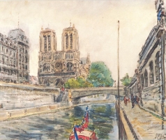 Яковлев М. Н. Парижский собор и маленький мост