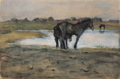 Серов В. А. Лошади у пруда