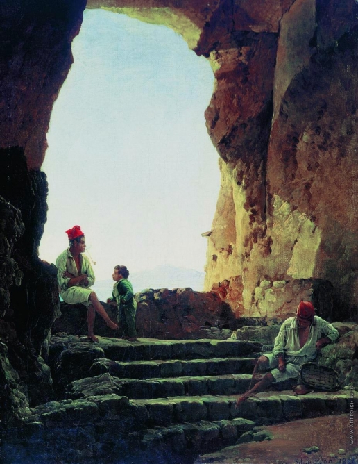 Щедрин С. Ф. Грот в Сорренто с видом на Везувий