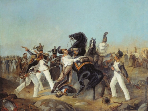Шарлемань А. И. Взятие лейб-гвардии Конным полком французского знамени 4-го линейного полка под Аустерлицем. 1805 год