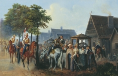 Шарлемань А. И. Гвардия на постое в деревне во время маневров в 1851 году
