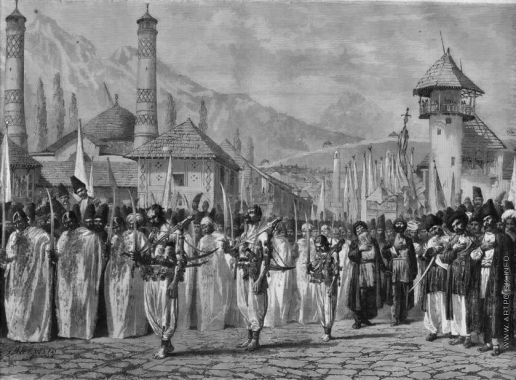 Верещагин В. В. Религиозная процессия на празднике Мохаррем в Шуше