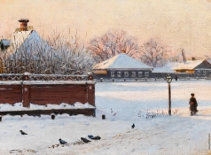 Верещагин В. В. Улица в Ростове при закате зимой