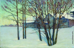 Жуковский С. Ю. Зимний пейзаж с домом