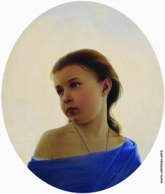 Зарянко С. К. Девочка в голубом платье. Портрет Наталии Сергеевны Зарянко, дочери художника