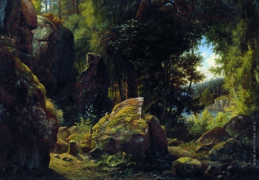 Каменев Л. Л. Скалистый вид в лесу