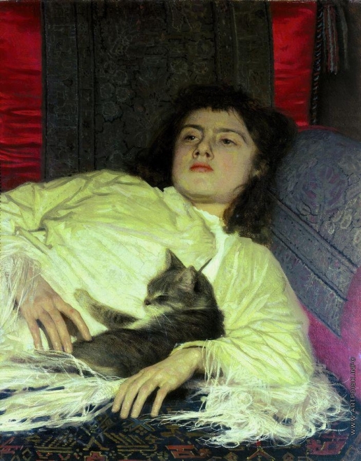 Крамской И. Н. Девушка с кошкой