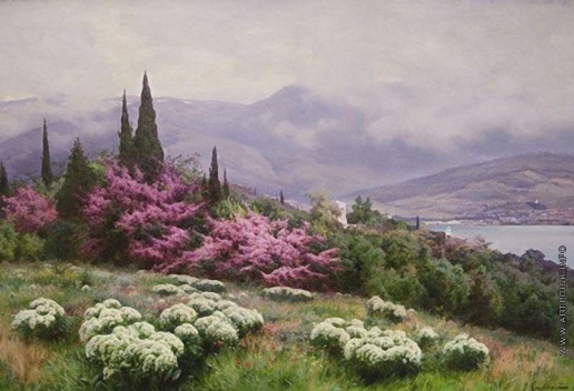 Крачковский И. Е. Весна в Крыму (Ялта. Иудино дерево в цвету)