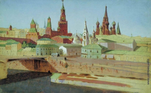 Куинджи А. И. Вид на Москворецкий мост, Кремль и храм Василия Блаженного