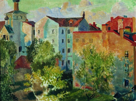 Кустодиев Б. М. Вид из окна