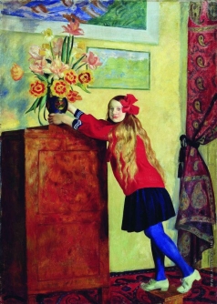 Кустодиев Б. М. Девочка с цветами