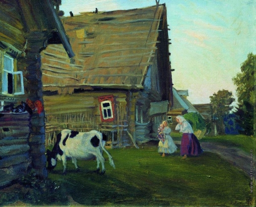 Кустодиев Б. М. Изба. Костромская губерния. 1909-