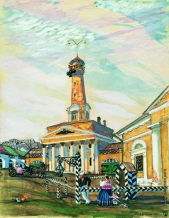 Кустодиев Б. М. Площадь в Крутогорске