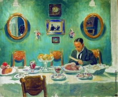 Кустодиев Б. М. Портрет М.В.Добужинского за столом