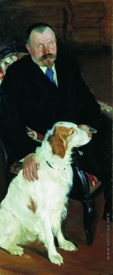 Кустодиев Б. М. Портрет доктора С.Я.Любимова с собакой