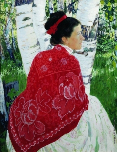 Кустодиев Б. М. Портрет жены художника