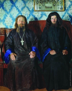 Кустодиев Б. М. Портрет священника и дьякона (Священники. На приеме)