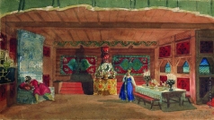 Кустодиев Б. М. Эскиз декорации к спектаклю «Царская невеста»