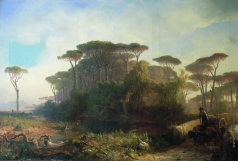 Лагорио Л. Ф. Итальянский вид. Пейзаж в Кастель-Фузано