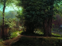 Лагорио Л. Ф. Пейзаж с деревьями, домами и рекой