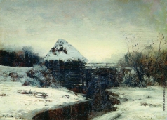 Левитан И. И. Зимний пейзаж с мельницей