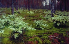 Левитан И. И. Папоротники в лесу
