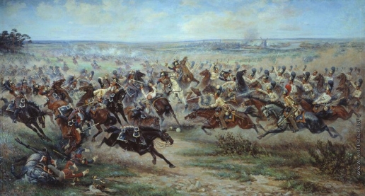 Мазуровский В. В. Атака лейб-гвардии Конного полка на французских кирасир в сражении под Фридландом 2 июня 1807 года