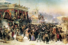 Маковский К. Е. Народное гулянье во время масленицы на Адмиралтейской площади в Петербурге