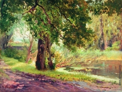Маковский К. Е. Под зелеными ветвями (Летний пейзаж)