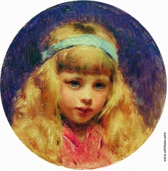 Маковский К. Е. Портрет девочки с голубой лентой в волосах