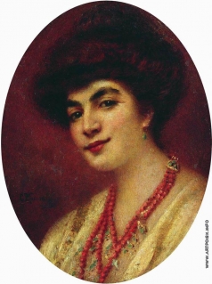 Маковский К. Е. Портрет женщины с коралловыми бусами