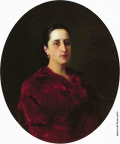 Маковский К. Е. Портрет молодой женщины в красном платье
