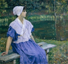 Нестеров М. В. Девушка у пруда (Портрет Н.М.Нестеровой)