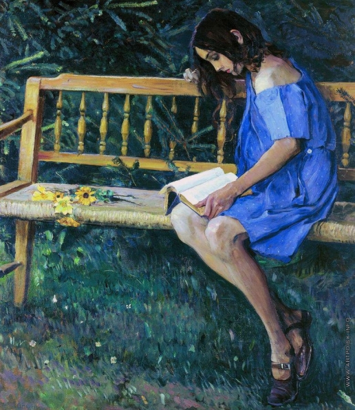 Нестеров М. В. Наташа Нестерова на садовой скамейке