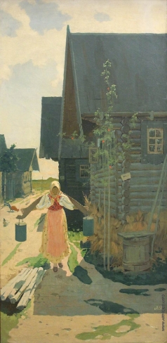 Рябушкин А. П. В деревне. Девушка с ведрами