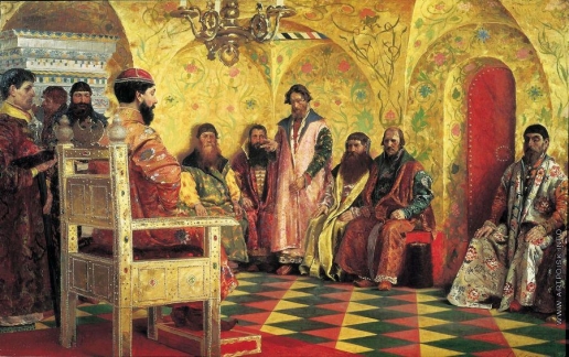 Рябушкин А. П. Сидение царя Михаила Фёдоровича с боярами в его государевой комнате
