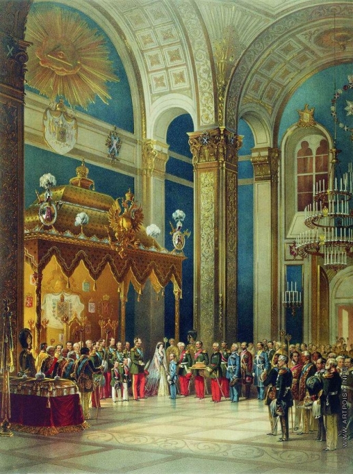 Тимм В. Ф. Поздравление, приносимое казачьим войском Александру II в Успенском соборе