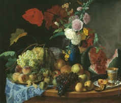 Торопов Ф. Г. Натюрморт с цветами и фруктами