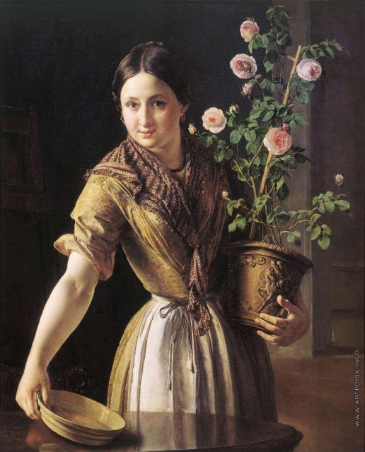 Тропинин В. А. Девушка с горшком роз