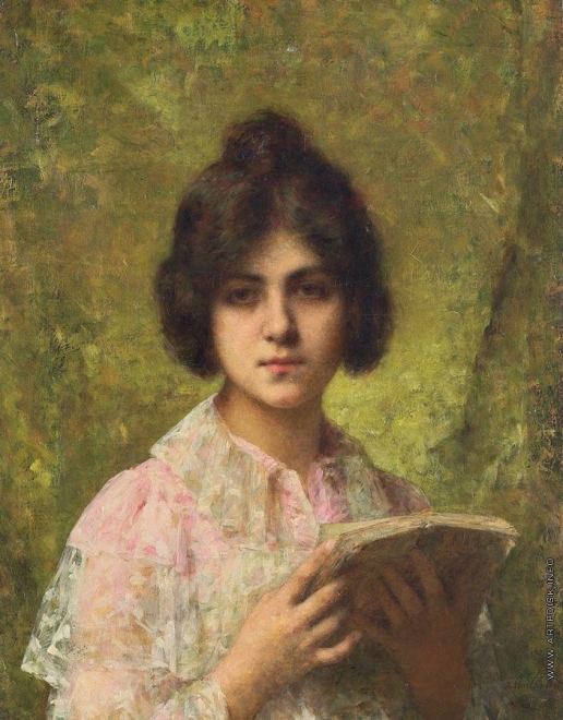 Харламов А. А. Молодая женщина, держащая книгу