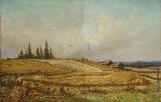 Шишкин И. И. Летний пейзаж с двумя домами