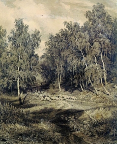 Шишкин И. И. Пейзаж с гуртом овец