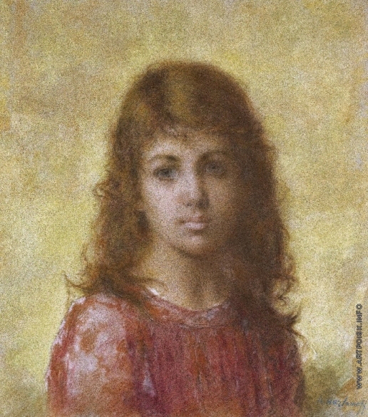 Харламов А. А. Портрет молодой девушки на желтом фоне