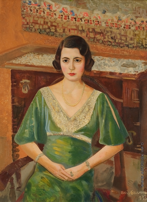 Григорьев Б. Д. Портрет женщины в зелёном платье