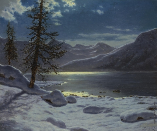 Шультце И. Ф. Озеро в лунном свете. Зима